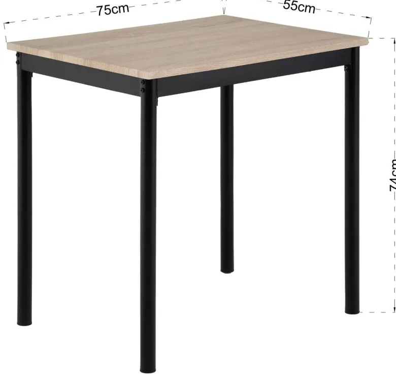 Küchentisch Marten Eiche Sonoma Nachbildung Holzwerkstoff B/H/T: ca. 75x74x55 cm