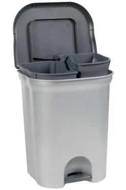 keeeper Abfalleimer silber B/H/L: ca. 46x29,5x37,5 cm