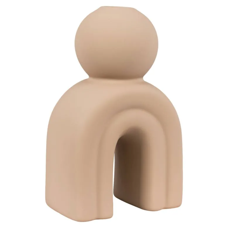 Kerzenhalter Candle braun Steinzeug B/H/L: ca. 6,5x17x10,5 cm