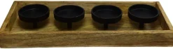 Kerzenhalter natur Holz B/H/L: ca. 12x5x40 cm