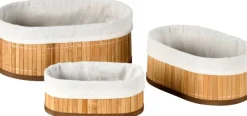 Kesper Bambus Körbchen 3er Set braun B/H/L: ca. 12x20x30 cm
