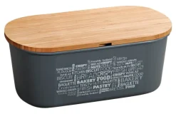 Kesper Brotbox grau Bambus B/H/L: ca. 18x14x34 cm