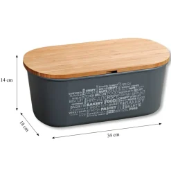 Kesper Brotbox grau Kunststoff B/H/L: ca. 20x14,5x34 cm