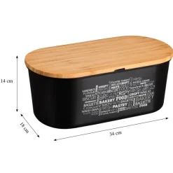 Kesper Brotbox schwarz Kunststoff B/H/L: ca. 20x14,5x34 cm