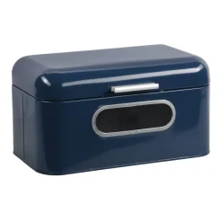 Kesper Brotkasten blau Metall B/H/L: ca. 18x15,4x30 cm