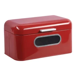 Kesper Brotkasten rot Metall B/H/L: ca. 18x15,4x30 cm