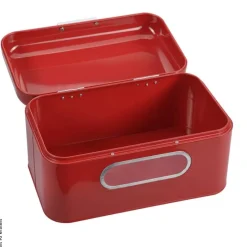 Kesper Brotkasten rot Metall B/H/L: ca. 18x15,4x30 cm