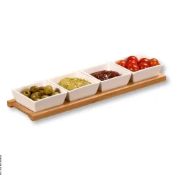 Kesper Dippschalenset natur Porzellan B/H/L: ca. 9,4x35x5 cm
