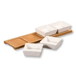 Kesper Dippschalenset natur Porzellan B/H/L: ca. 9,4x35x5 cm