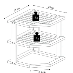 Kesper Kücheneckregal braun Bambus B/H/L: ca. 25x25x28 cm