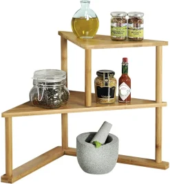 Kesper Kücheneckregal natur Bambus B/H/L: ca. 19,5x39x52 cm