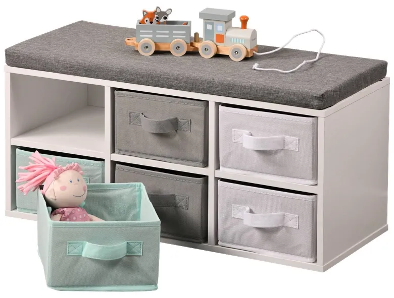 Kesper Kinder-Sitzbank weiß B/H/T: ca. 68x33x29,5 cm