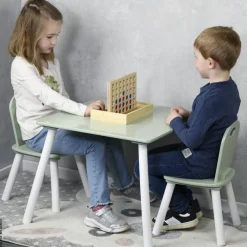 Kesper Kindertisch mit 2 Stühlen mint Spanplatte B/H/L: ca. 55x45x55 cm