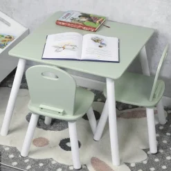 Kesper Kindertisch mit 2 Stühlen mint Spanplatte B/H/L: ca. 55x45x55 cm