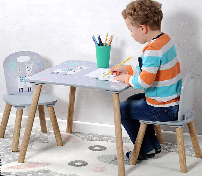 Kesper Kindertisch mit zwei Stühlen multicolor Spanplatte