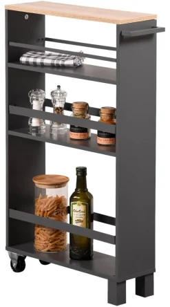 Kesper Nischenregal grau Holz B/H/L: ca. 15x79x50 cm