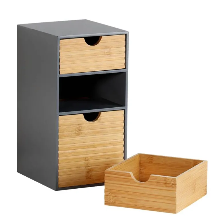 Kesper Organizer grau Holz B/H/L: ca. 16x27x14 cm