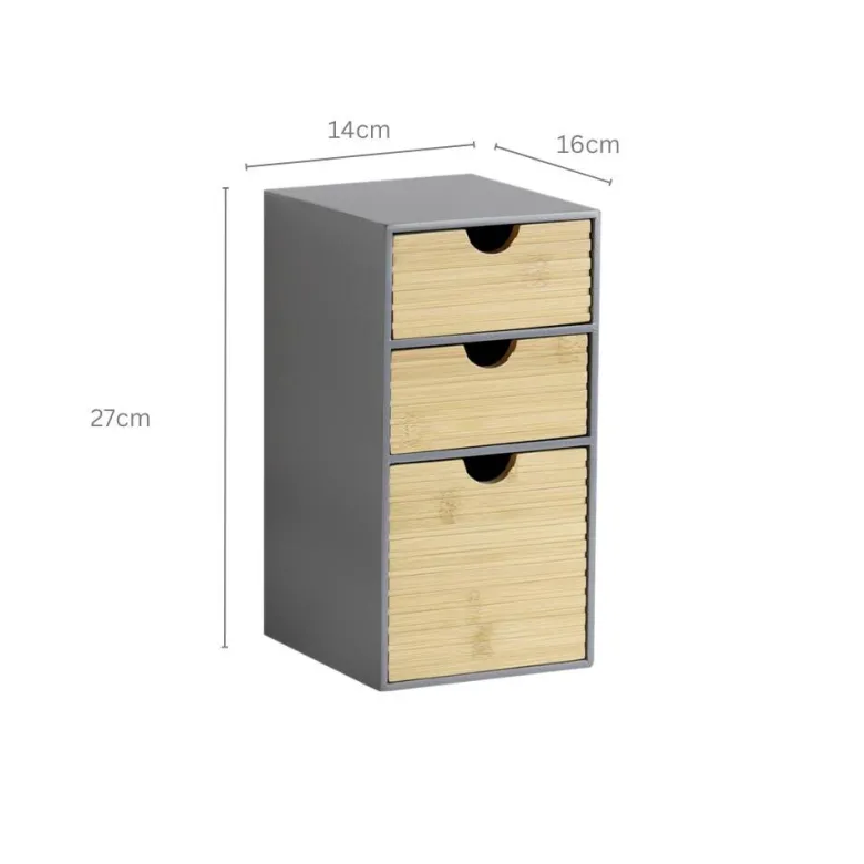 Kesper Organizer grau Holz B/H/L: ca. 16x27x14 cm