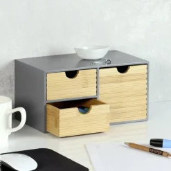 Kesper Organizer grau Holz B/H/L: ca. 16x14x27 cm