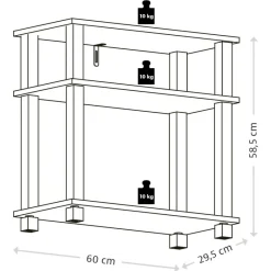 Kesper Regal grau Spanplatte B/H/L: ca. 29,5x58,5x60 cm