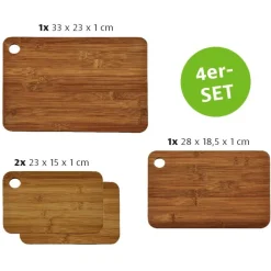 Kesper Schneidbrett natur Holz Bambus B/H/L: ca. 23x4x33 cm