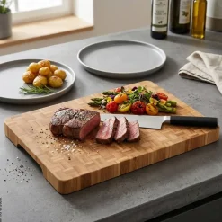 Kesper Schneidebrett natur Holz Bambus B/H/L: ca. 24x36x3 cm