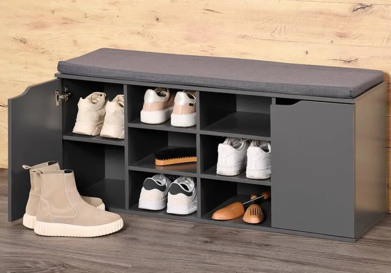 Kesper Schuhregal grau Spanplatte B/H/T: ca. 103x48x30,5 cm