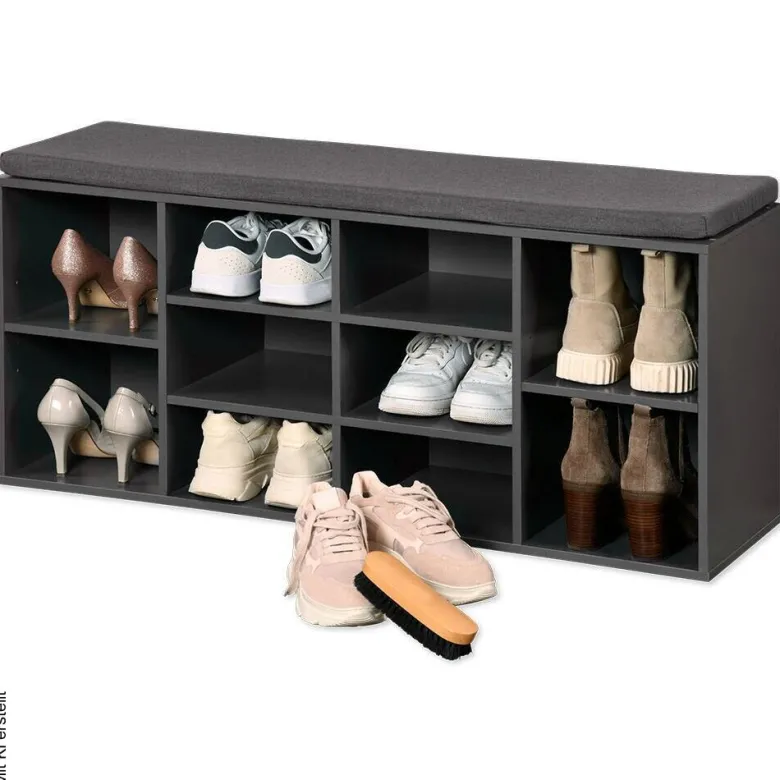 Kesper Schuhregal grau Spanplatte B/H/T: ca. 103,5x48x29,5 cm