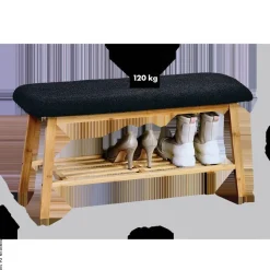 Kesper Schuhregal natur Bambus B/H/L: ca. 39,5x12,5x96 cm