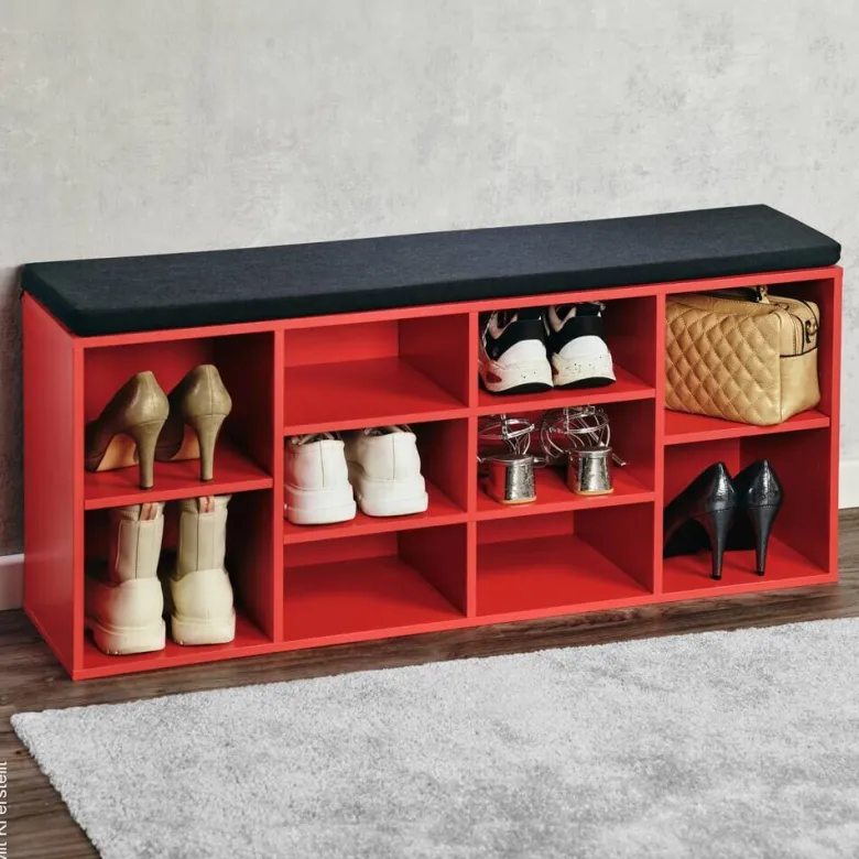 Kesper Schuhregal rot Spanplatte B/H/T: ca. 103,5x48x29,5 cm