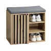 Kesper Schuhschrank grau Holz B/H/L: ca. 29,5x48x51,5 cm
