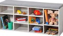 Kesper Schuhschrank mit Sitzkissen weiß Spanplatte B/H/L: ca. 29,5x48x103,5 cm