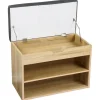 Kesper Schuhschrank mit Sitzkissen Eiche Spanplatte B/H/L: ca. 30x45x60 cm