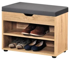 Kesper Schuhschrank mit Sitzkissen Eiche Spanplatte B/H/L: ca. 30x45x60 cm