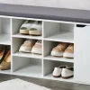 Kesper Schuhschrank mit Sitzkissen weiß Spanplatte B/H/T: ca. 103x48x30,5 cm