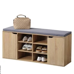 Kesper Schuhschrank mit Sitzkissen weiß Spanplatte B/H/T: ca. 103x48x30,5 cm