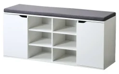Kesper Schuhschrank mit Sitzkissen weiß Spanplatte B/H/T: ca. 103x48x30,5 cm