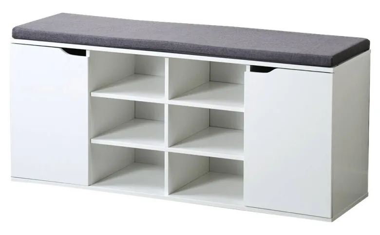 Kesper Schuhschrank mit Sitzkissen weiß Spanplatte B/H/T: ca. 103x48x30,5 cm
