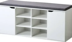 Kesper Schuhschrank mit Sitzkissen weiß Spanplatte B/H/T: ca. 103x48x30,5 cm