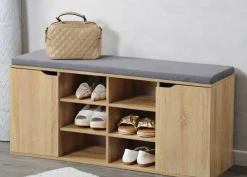 Kesper Schuhschrank mit Sitzkissen Eiche Spanplatte B/H/T: ca. 103x48x30,5 cm