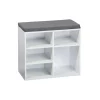 Kesper Schuhschrank mit Sitzkissen weiß Spanplatte B/H/L: ca. 29,5x48x515 cm