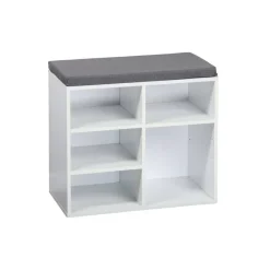 Kesper Schuhschrank mit Sitzkissen weiß Spanplatte B/H/L: ca. 29,5x48x515 cm