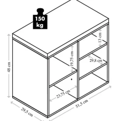 Kesper Schuhschrank mit Sitzkissen weiß Spanplatte B/H/L: ca. 29,5x48x515 cm