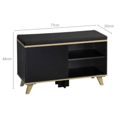 Kesper Schuhschrank schwarz Holz B/H/L: ca. 30x48x77 cm