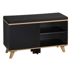 Kesper Schuhschrank schwarz Holz B/H/L: ca. 30x48x77 cm