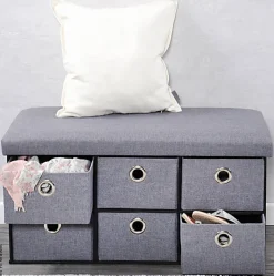 Kesper Sitzbank grau B/H/L: ca. 38x38x76 cm