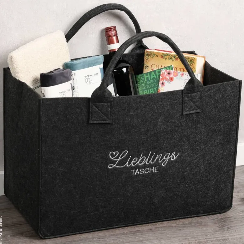 Kesper Tasche Filz grau Polyester B/H/L: ca. 25x34x50 cm