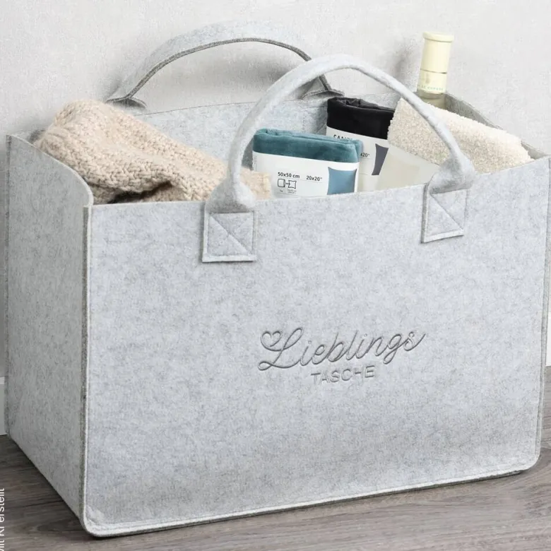 Kesper Tasche Filz grau Polyester B/H/L: ca. 25x34x50 cm