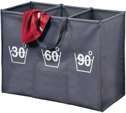 Kesper Wäschesammler grau Polyester B/H/L: ca. 36x60x74 cm