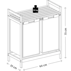 Kesper Wäschesammler natur Polyester B/H/L: ca. 33x73x64 cm